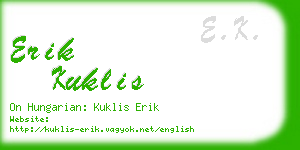 erik kuklis business card